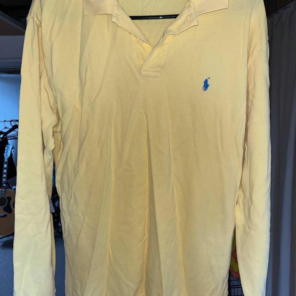 Polo by Ralph Lauren Men's Yellow Long Sleeve Polo